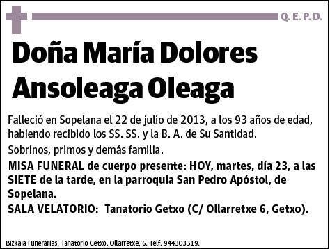 ANSOLEAGA OLEAGA,MARIA DOLORES