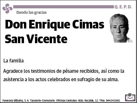 CIMAS SAN VICENTE,ENRIQUE