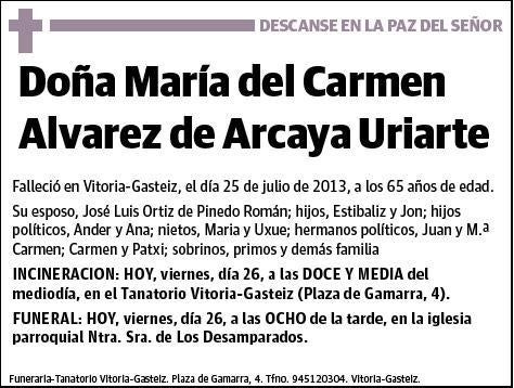 ALVAREZ DE ARCAYA URIARTE,MARIA DEL CARMEN