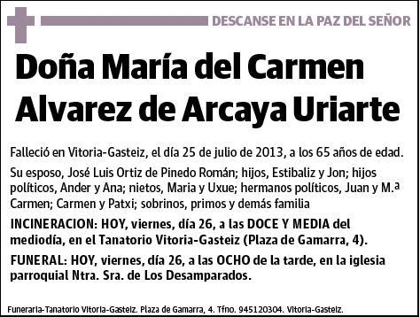 ALVAREZ DE ARCAYA URIARTE,MARIA DEL CARMEN