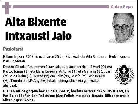 INTXAUSTI JAIO,AITA BIXENTE