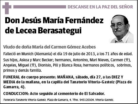 FERNANDEZ DE LECEA BERASATEGUI,JESUS MARIA