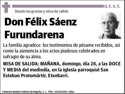 SAENZ FURUNDARENA,FELIX