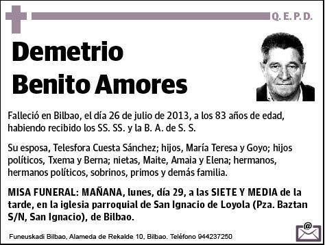 BENITO AMORES,DEMETRIO