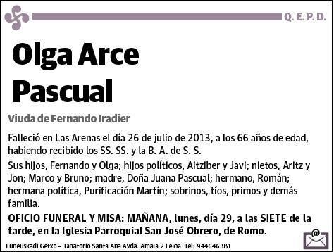 ARCE PASCUAL,OLGA