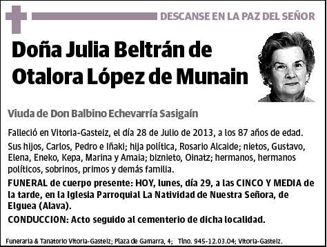 BELTRAN DE OTALORA LOPEZA DE MUNAIN,JULIA