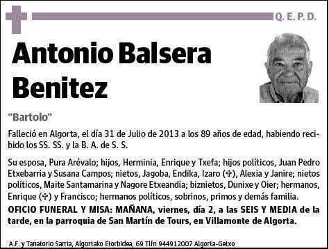 BALSERA BENITEZ,ANTONIO