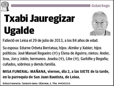 JAUREGUIZAR UGALDE,TXABI