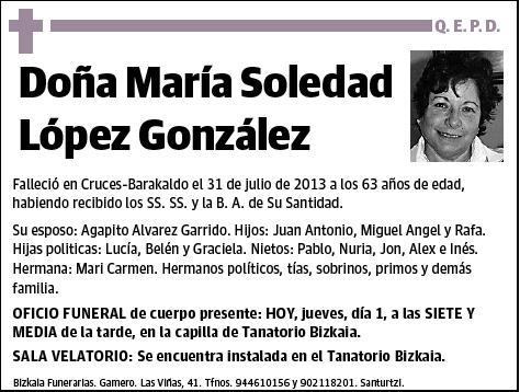 LOPEZ GONZALEZ,MARIA SOLEDAD