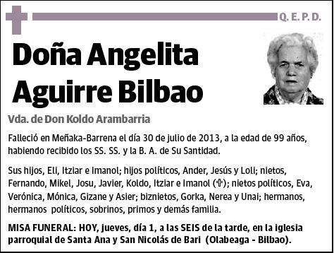 AGUIRRE BILBAO,ANGELITA