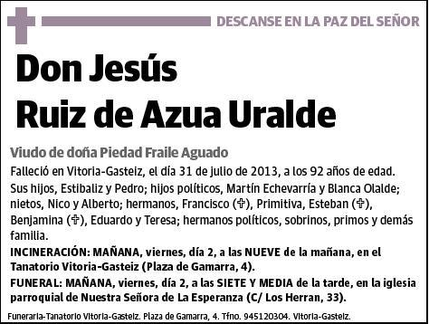 RUIZ DE AZUA URALDE,JESUS