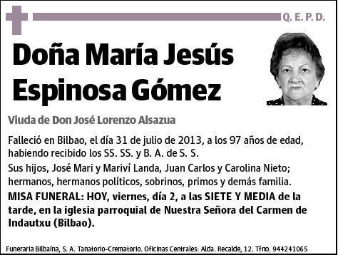 ESPINOSA GOMEZ,MARIA JESUS