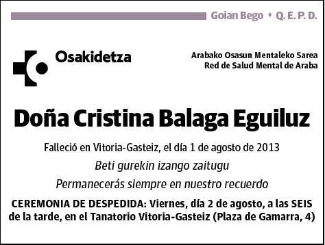 BALAGA EGUILUZ,CRISTINA