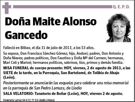 ALONSO GANCEDO,MAITE