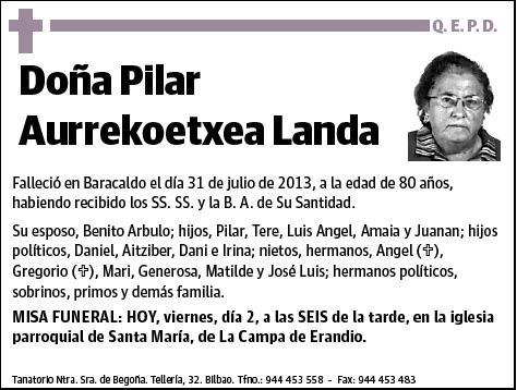 AURREKOETXEA LANDA,PILAR