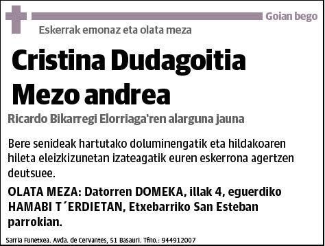 DUDAGOITIA MEZO,CRISTINA