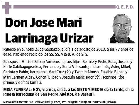 LARRINAGA URIZAR,JOSE MARI