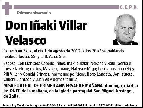 VILLAR VELASCO,IÑAKI