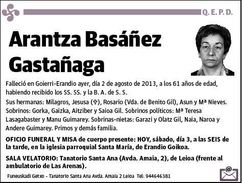 BASAÑEZ GASTAÑAGA,ARANTZA