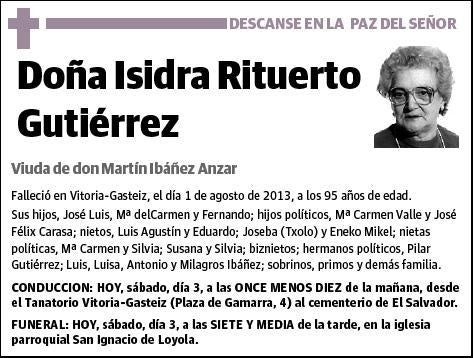 RITUERTO GUTIERREZ,ISIDRA