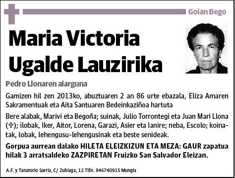 UGALDE LAUZIRIKA,MARIA VICTORIA