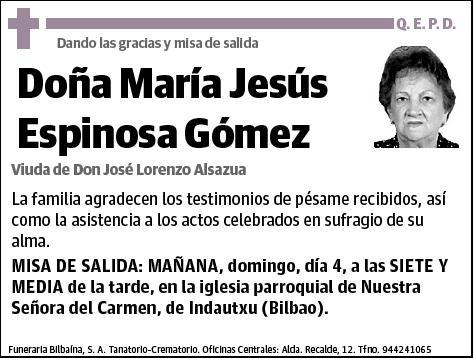 ESPINOSA GOMEZ,MARIA JESUS