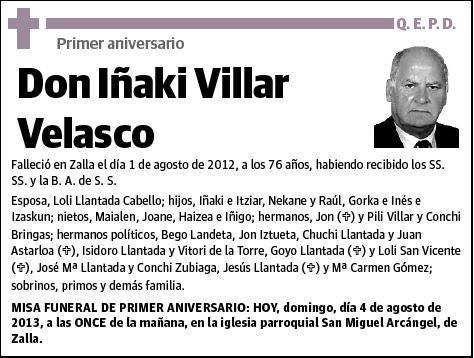 VILLAR VELASCO,IÑAKI