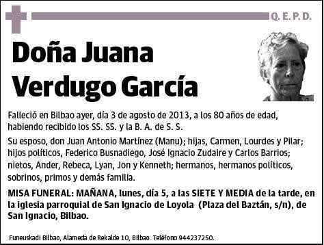 VERDUGO GARCIA,JUANA