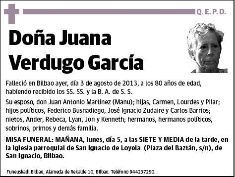 VERDUGO GARCIA,JUANA