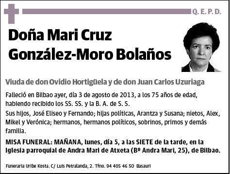 GONZALEZ-MORO BOLAÑOS,MARI CRUZ