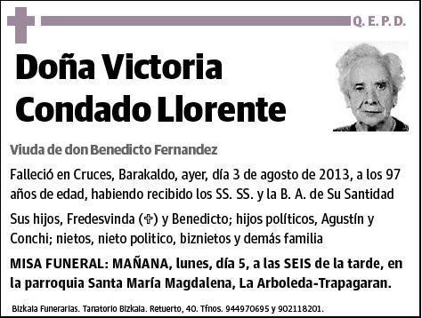 CONDADO LLORENTE,VICTORIA