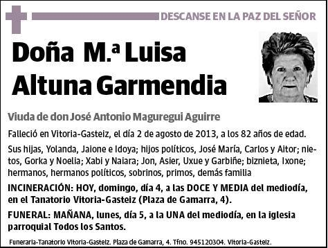 ALTUNA GARMENDIA,MARIA LUISA