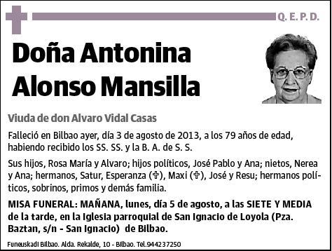 ALONSO MANSILLA,ANTONINA