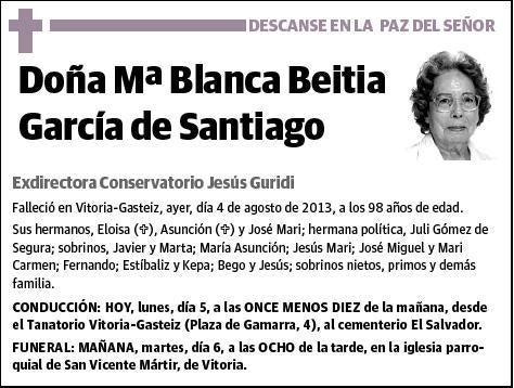 BEITIA GARCIA DE SANTIAGO,Mª BLANCA