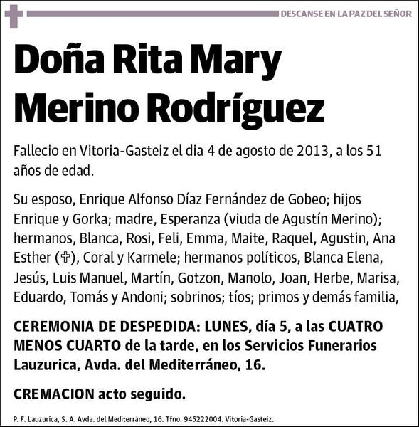 MERINO RODRIGUEZ,RITA MARY