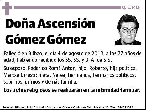 GOMEZ GOMEZ,ASCENSION