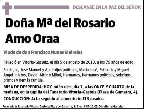 AMO ORAA,Mª DEL ROSARIO