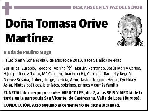 ORIVE MARTINEZ,TOMASA