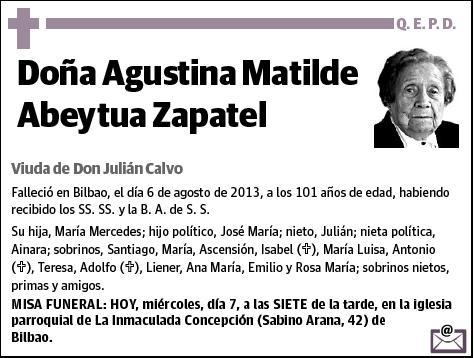 ABEYTUA ZAPATEL,AGUSTINA MATILDE