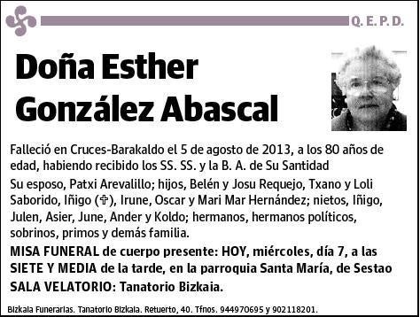 GONZALEZ ABASCAL,ESTHER