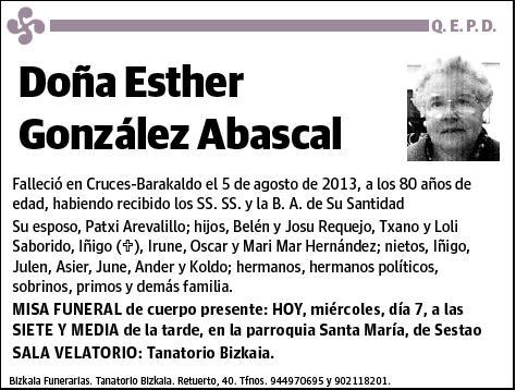 GONZALEZ ABASCAL,ESTHER