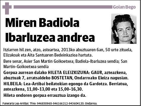 BADIOLA IBARLUZEA,MIREN