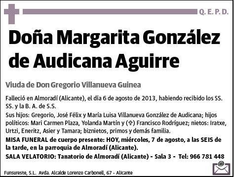 GONZALEZ DE AUDICANA AGUIRRE,MARGARITA