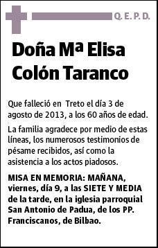 COLON TARANCO,Mª ELISA