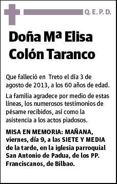 COLON TARANCO,Mª ELISA