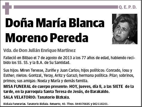 MORENO PEREDA,MARIA BLANCA