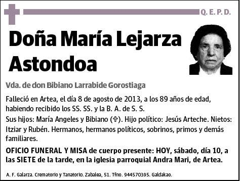 LEJARZA ASTONDOA,MARIA