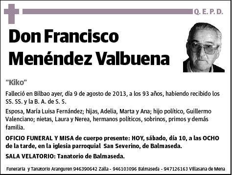 MENENDEZ VALBUENA,FRANCISCO