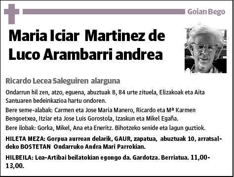 MARTINEZ DE LUCO ARAMBARRI,MARIA ICIAR