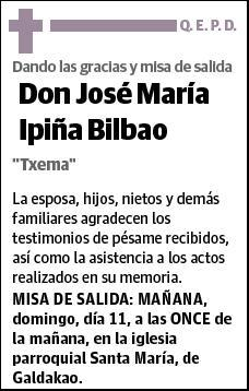 IPIÑA BILBAO,JOSE MARIA